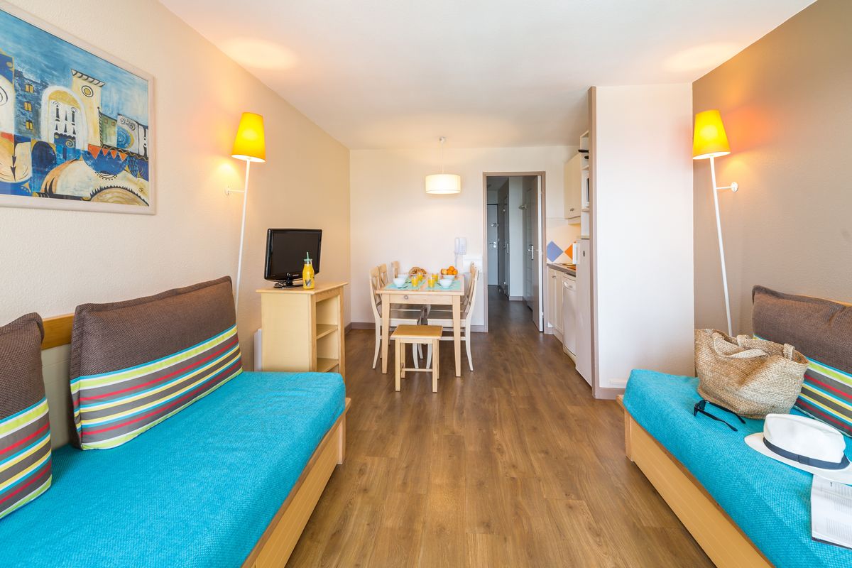 Salon avec canapés-lits — appartement supérieur 2 chambres Cannes